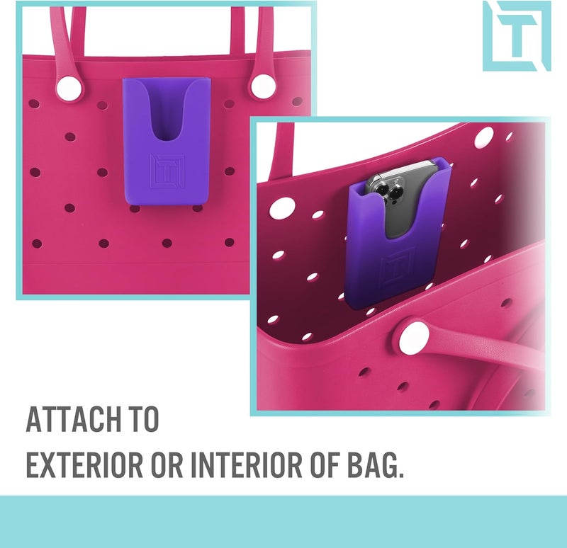Tributary Brands - Purple Phone Holder for Bogg Bag and Simple Modern Bag - Made of Silicone and Fits All Phone Sizes - Image 2